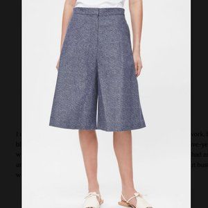 COS Linen-Blend Speckled Denim Culottes